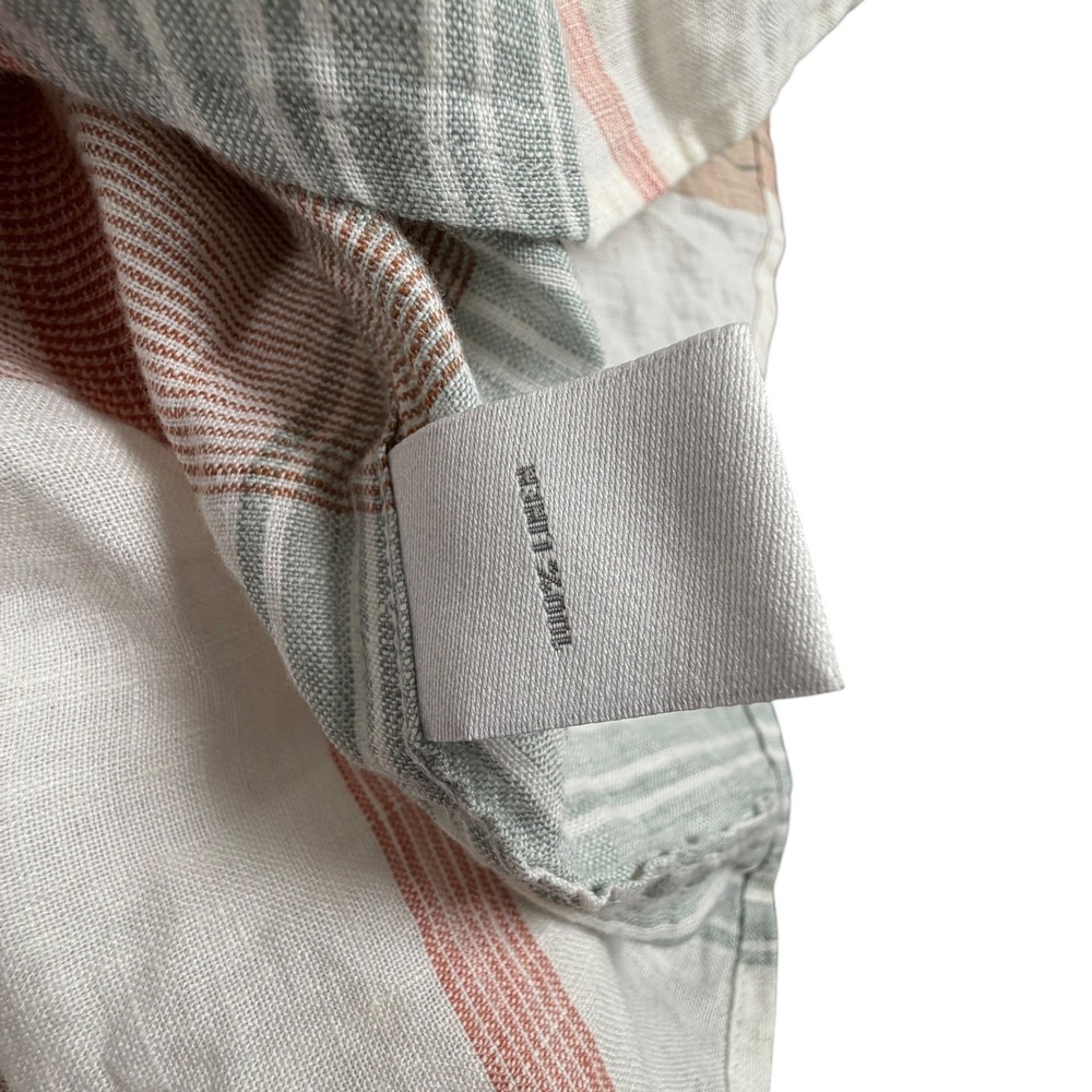 Murano Baird McNutt Linen Shirt Women XL White Plaid Long Sleeve V-Neck Pullover - Picture 8 of 8